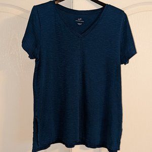 J. Jill blue pima short sleeve v-neck tee